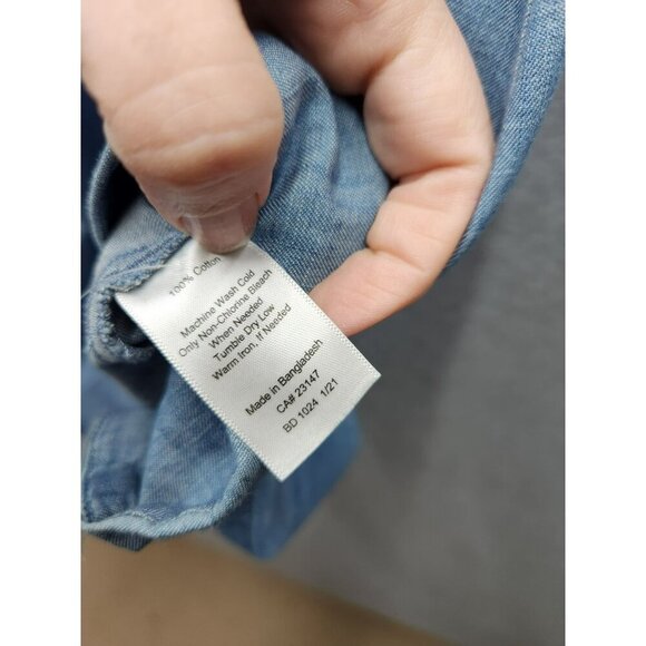 Talbots Womens Light Denim Button-Front A-Line Skirt Size 6 100% Cotton Casual S - Picture 4 of 7